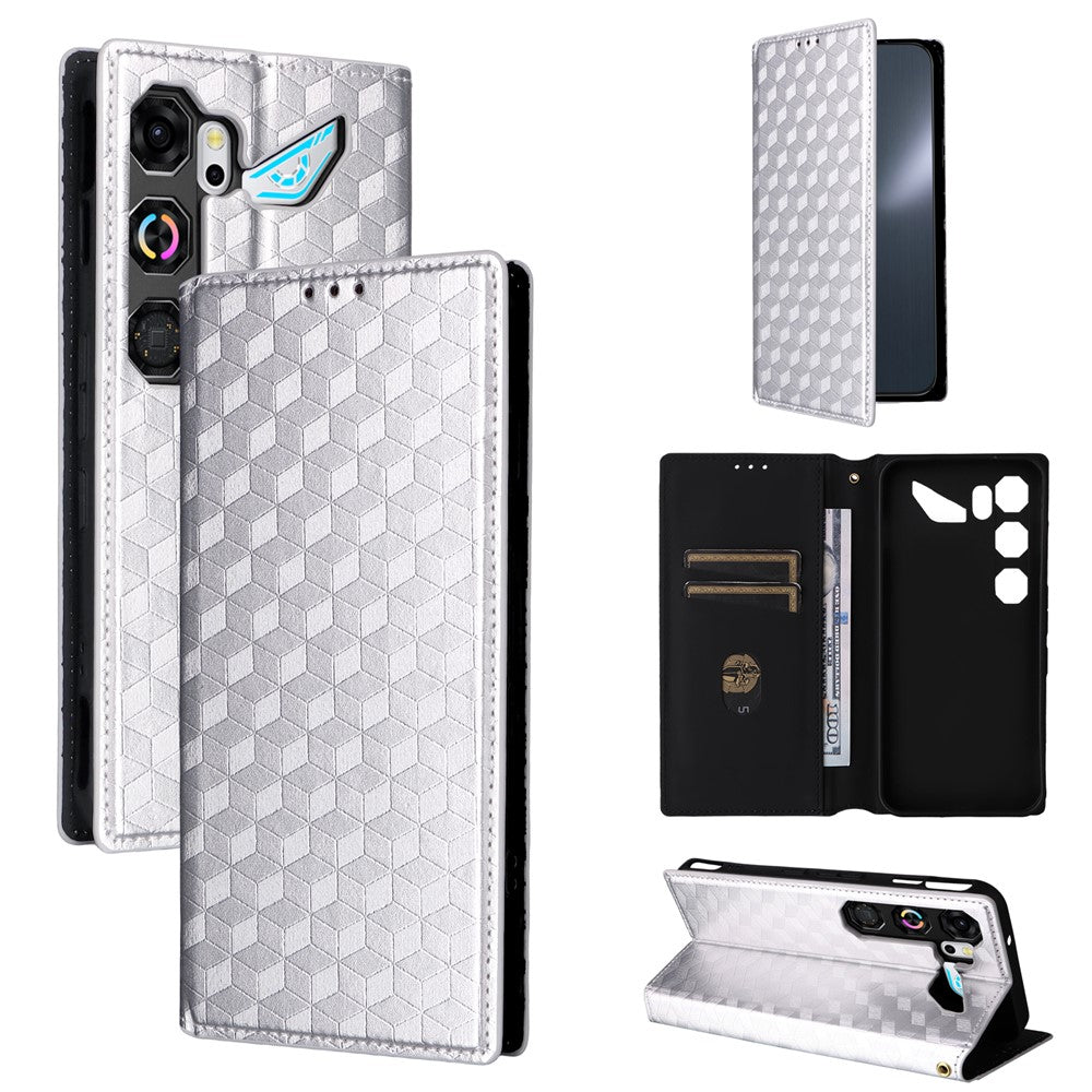 For ZTE nubia Neo 5 GT 5G Case Wallet Rhombus Imprinted PU Leather Phone Cover