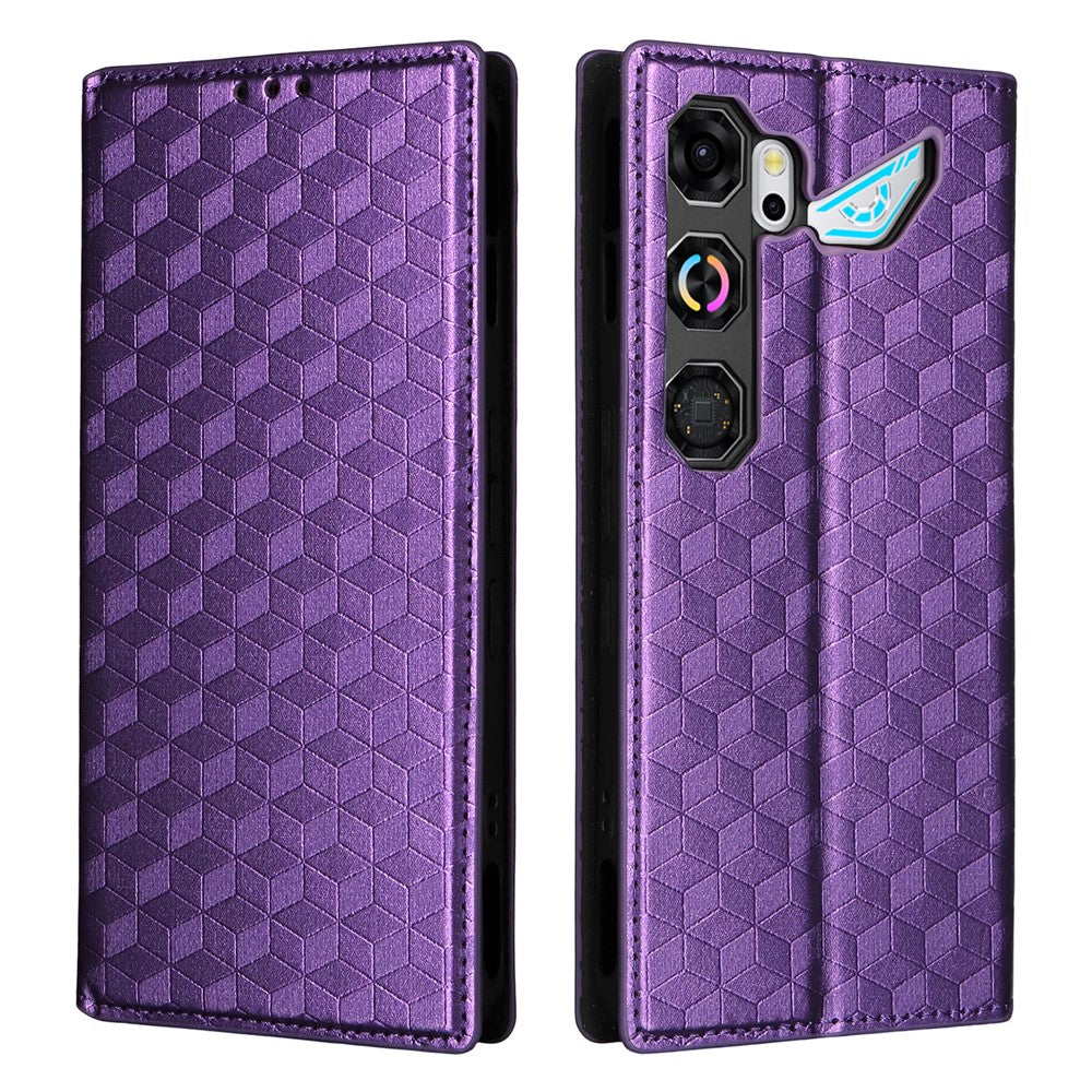 For ZTE nubia Neo 5 GT 5G Case Wallet Rhombus Imprinted PU Leather Phone Cover