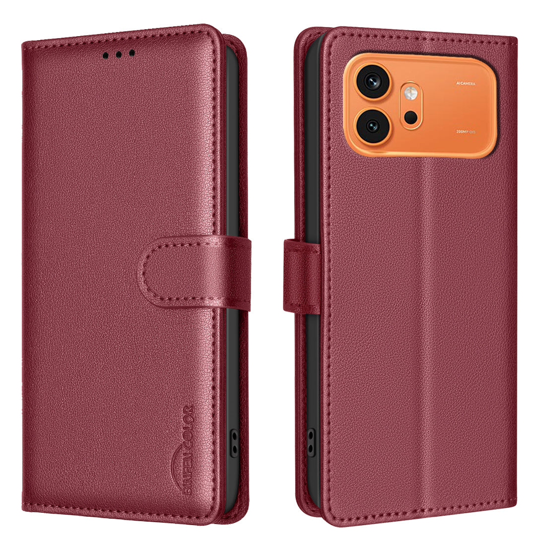 BINFEN COLOR for Honor 600 5G / Honor 600 Pro 5G BF32 Leather Case Wallet RFID Blocking Phone Cover