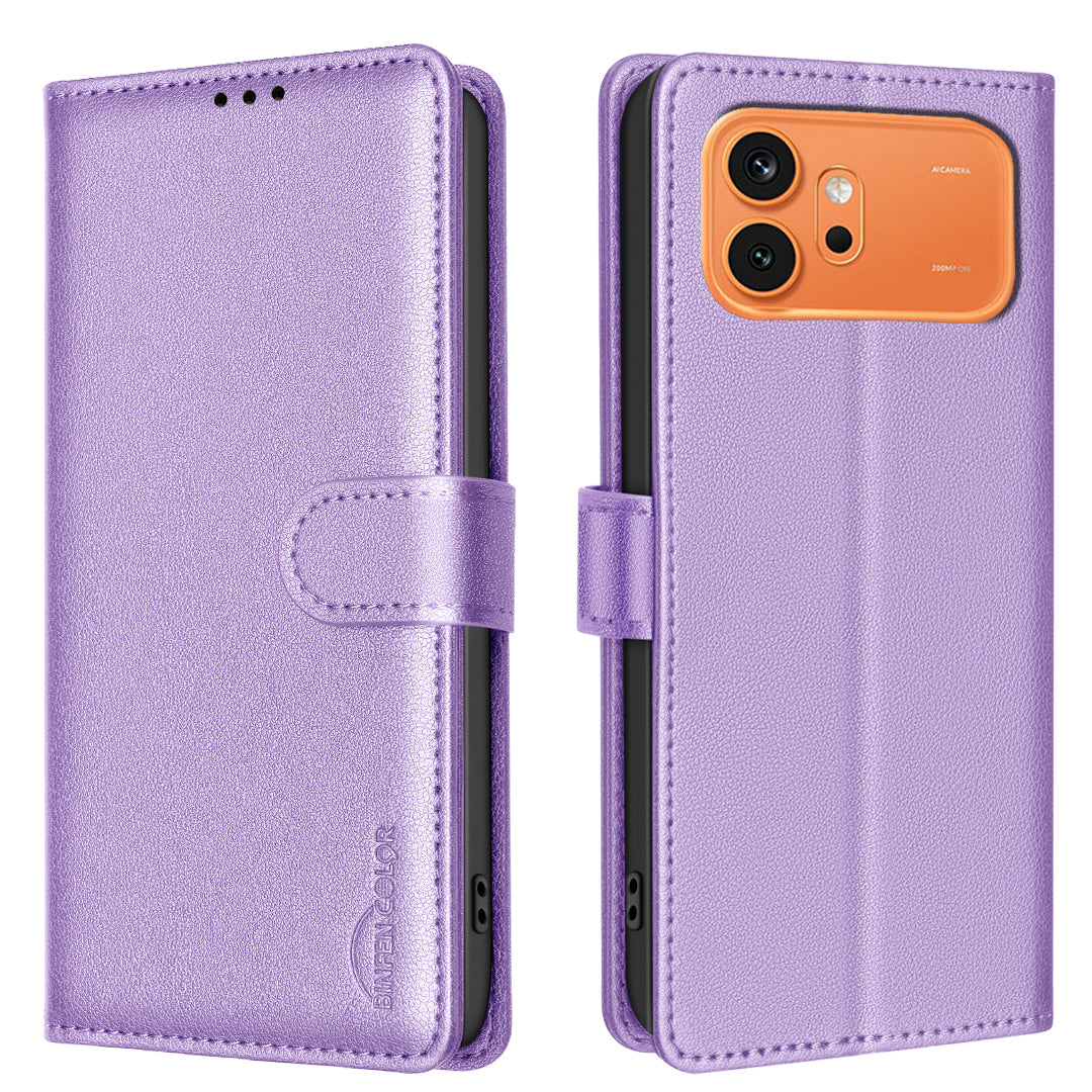 BINFEN COLOR for Honor 600 5G / Honor 600 Pro 5G BF32 Leather Case Wallet RFID Blocking Phone Cover