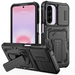 For Samsung Galaxy A27 5G Case Slide Lens Shield PC + TPU Kickstand Phone Cover