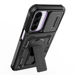 For Samsung Galaxy A27 5G Case Slide Lens Shield PC + TPU Kickstand Phone Cover