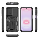 For Samsung Galaxy A27 5G Case Slide Lens Shield PC + TPU Kickstand Phone Cover
