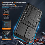 For Samsung Galaxy A27 5G Case Slide Lens Shield PC + TPU Kickstand Phone Cover