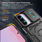 For Samsung Galaxy A27 5G Case Slide Lens Shield PC + TPU Kickstand Phone Cover