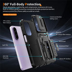 For Samsung Galaxy A27 5G Case Slide Lens Shield PC + TPU Kickstand Phone Cover
