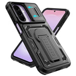 For Samsung Galaxy A27 5G Case Slide Lens Shield PC + TPU Kickstand Phone Cover