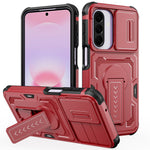 For Samsung Galaxy A27 5G Case Slide Lens Shield PC + TPU Kickstand Phone Cover