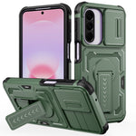 For Samsung Galaxy A27 5G Case Slide Lens Shield PC + TPU Kickstand Phone Cover