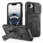 For iPhone 17th / 16th Case Slide Lens Shield PC + TPU Kickstand Phone Cover