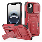 For iPhone 17th / 16th Case Slide Lens Shield PC + TPU Kickstand Phone Cover