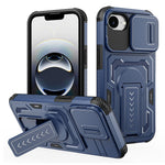 For iPhone 17th / 16th Case Slide Lens Shield PC + TPU Kickstand Phone Cover