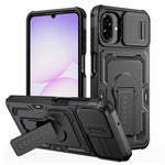 Til Samsung Galaxy A08 5G / A08 4G / A07 5G cover med skydelinseskjold i PC + TPU og støttefod