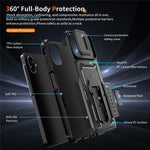 Til Samsung Galaxy A08 5G / A08 4G / A07 5G cover med skydelinseskjold i PC + TPU og støttefod