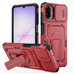Til Samsung Galaxy A08 5G / A08 4G / A07 5G cover med skydelinseskjold i PC + TPU og støttefod