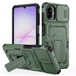 Til Samsung Galaxy A08 5G / A08 4G / A07 5G cover med skydelinseskjold i PC + TPU og støttefod