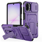 Til Samsung Galaxy A08 5G / A08 4G / A07 5G cover med skydelinseskjold i PC + TPU og støttefod