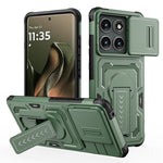 Til Motorola Edge 60 Pro 5G cover, med glidelinsebeskytter, PC + TPU, med støttefod