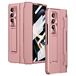 For Samsung Galaxy Z Fold4 5G Folding Phone Cover Kickstand Design PC Case with Lens Film and Screen Film