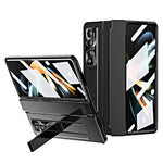 For Samsung Galaxy Z Fold4 5G Folding Phone Cover Kickstand Design PC Case with Lens Film and Screen Film
