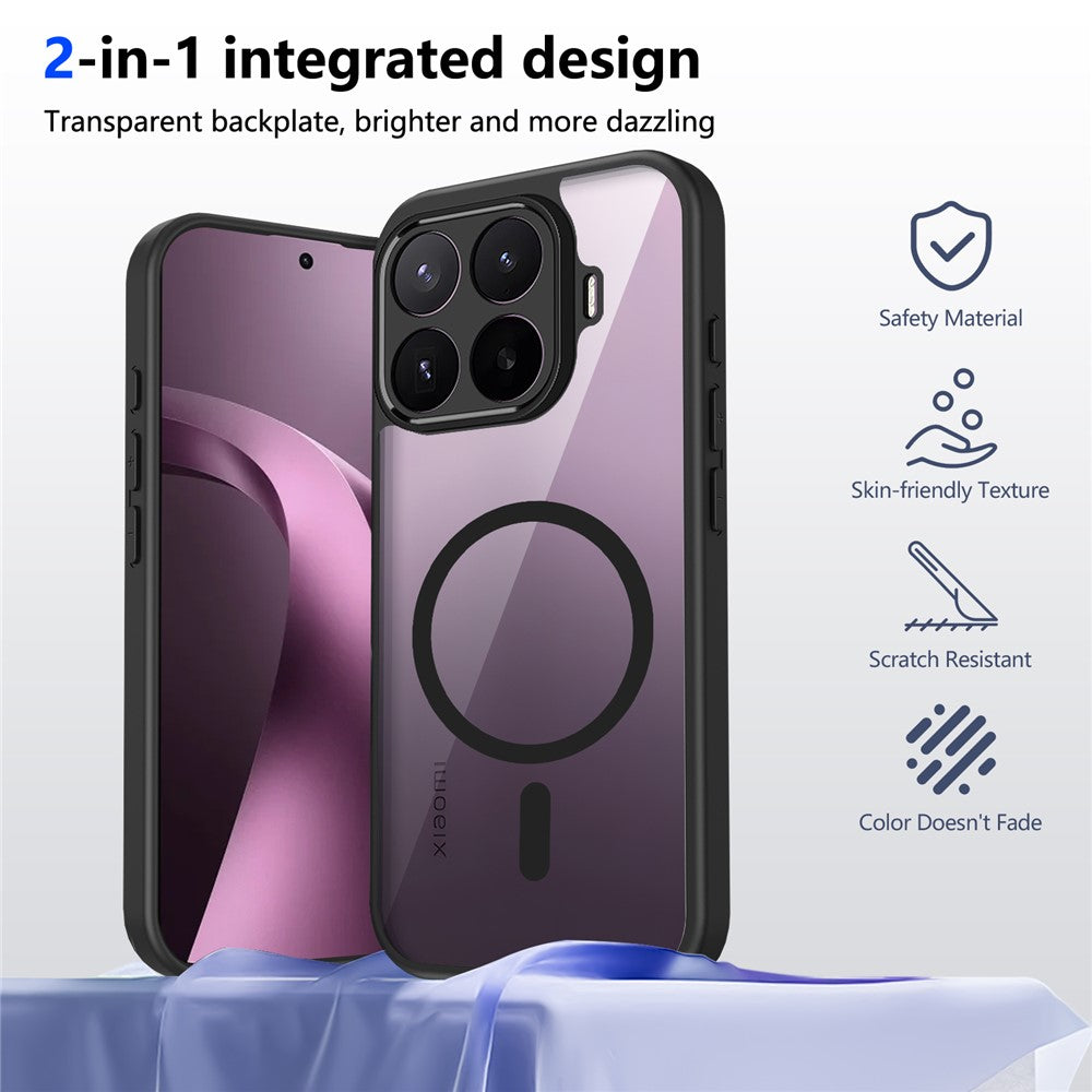 For Xiaomi 17T Magnetic Case Transparent PC + TPU Shockproof Skin-friendly Phone Cover