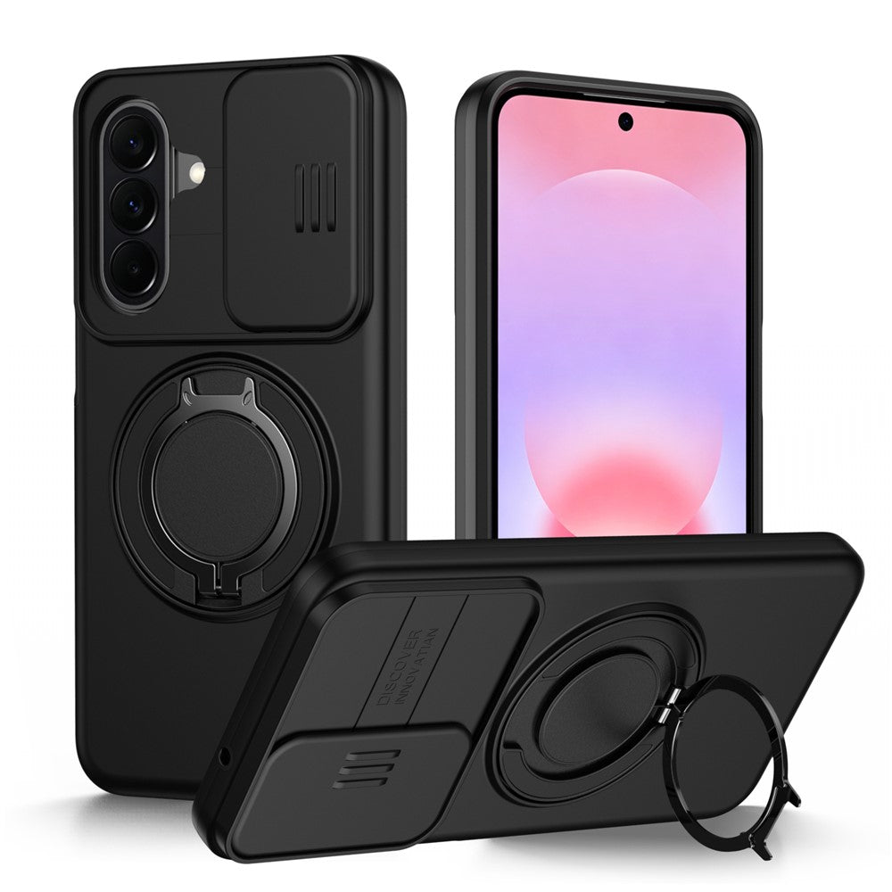 For Samsung Galaxy A27 5G Case Magnetic Case Ring Kickstand Slide Camera Cover TPU PC Hybrid Phone Shell