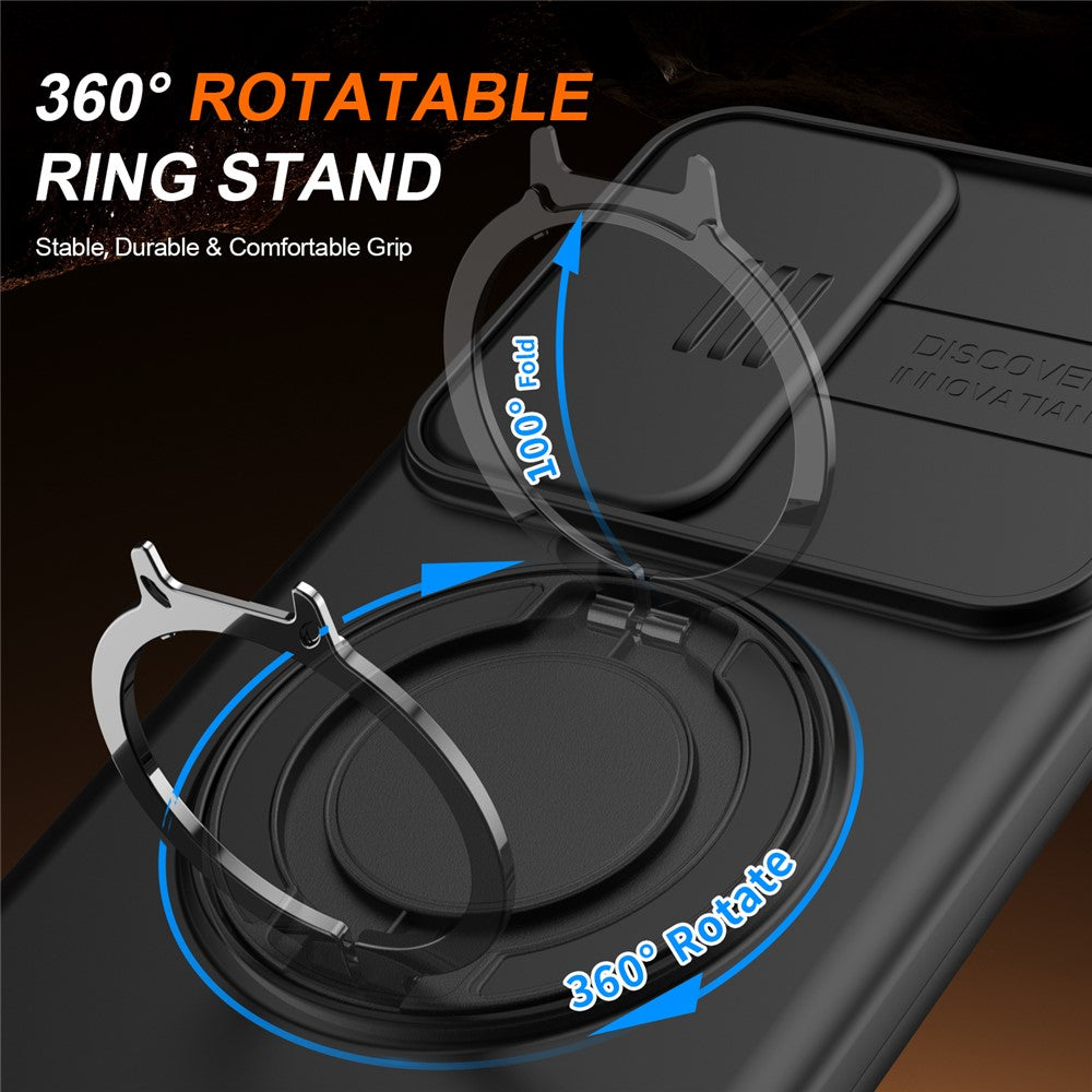 For Samsung Galaxy A27 5G Case Magnetic Case Ring Kickstand Slide Camera Cover TPU PC Hybrid Phone Shell