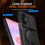 For Samsung Galaxy A27 5G Case Magnetic Case Ring Kickstand Slide Camera Cover TPU PC Hybrid Phone Shell