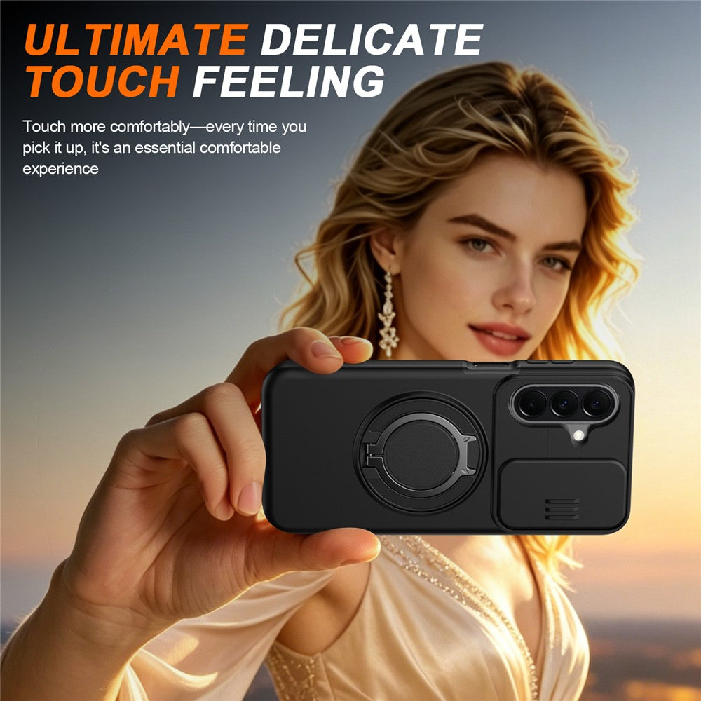 For Samsung Galaxy A27 5G Case Magnetic Case Ring Kickstand Slide Camera Cover TPU PC Hybrid Phone Shell