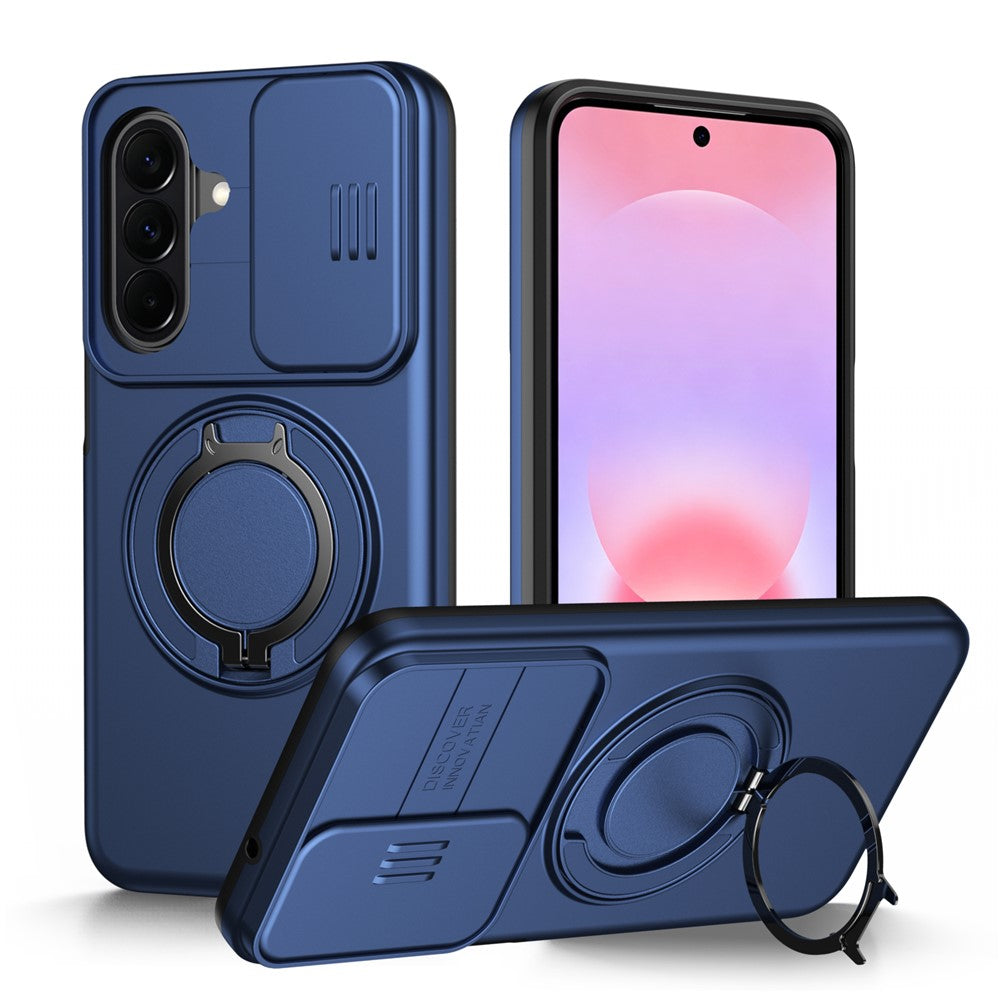 For Samsung Galaxy A27 5G Case Magnetic Case Ring Kickstand Slide Camera Cover TPU PC Hybrid Phone Shell