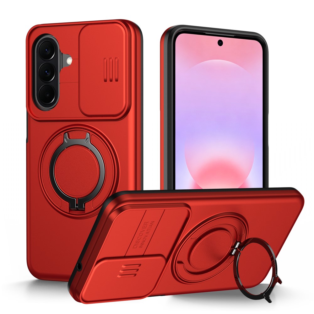 For Samsung Galaxy A27 5G Case Magnetic Case Ring Kickstand Slide Camera Cover TPU PC Hybrid Phone Shell