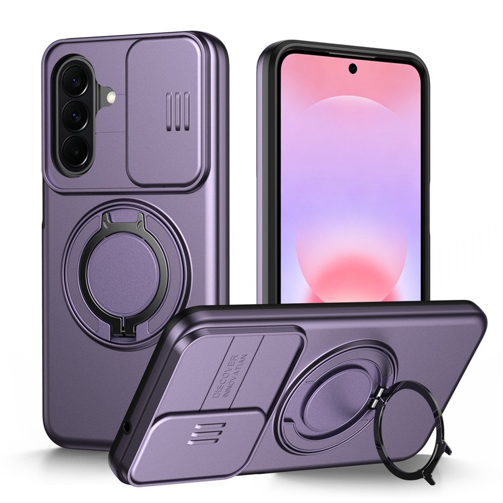 For Samsung Galaxy A27 5G Case Magnetic Case Ring Kickstand Slide Camera Cover TPU PC Hybrid Phone Shell