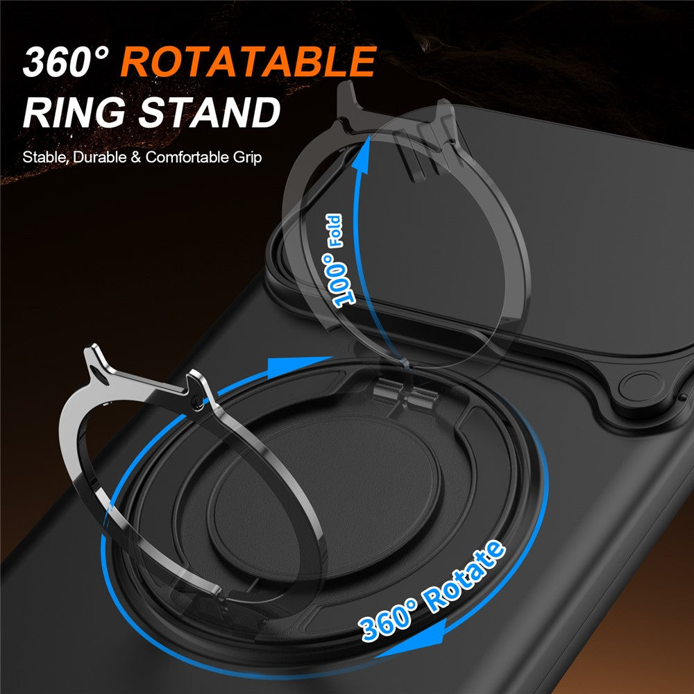 For Honor 200 Smart 5G / X7c 4G / X7c 5G Case Magnetic Case Ring Kickstand Slide Camera Cover TPU PC Hybrid Phone Shell