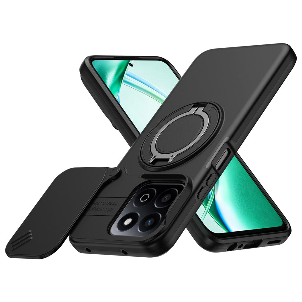 For Honor 200 Smart 5G / X7c 4G / X7c 5G Case Magnetic Case Ring Kickstand Slide Camera Cover TPU PC Hybrid Phone Shell