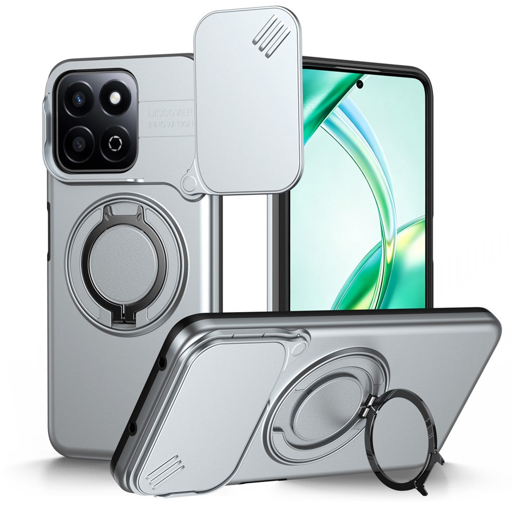 For Honor 200 Smart 5G / X7c 4G / X7c 5G Case Magnetic Case Ring Kickstand Slide Camera Cover TPU PC Hybrid Phone Shell