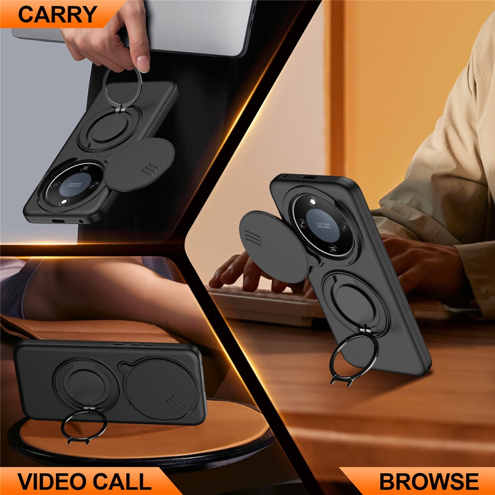 For Honor X70 5G  /  X9d 5G  /  Magic8 Lite 5G Case Magnetic Case Ring Kickstand Slide Camera Cover TPU PC Hybrid Phone Shell