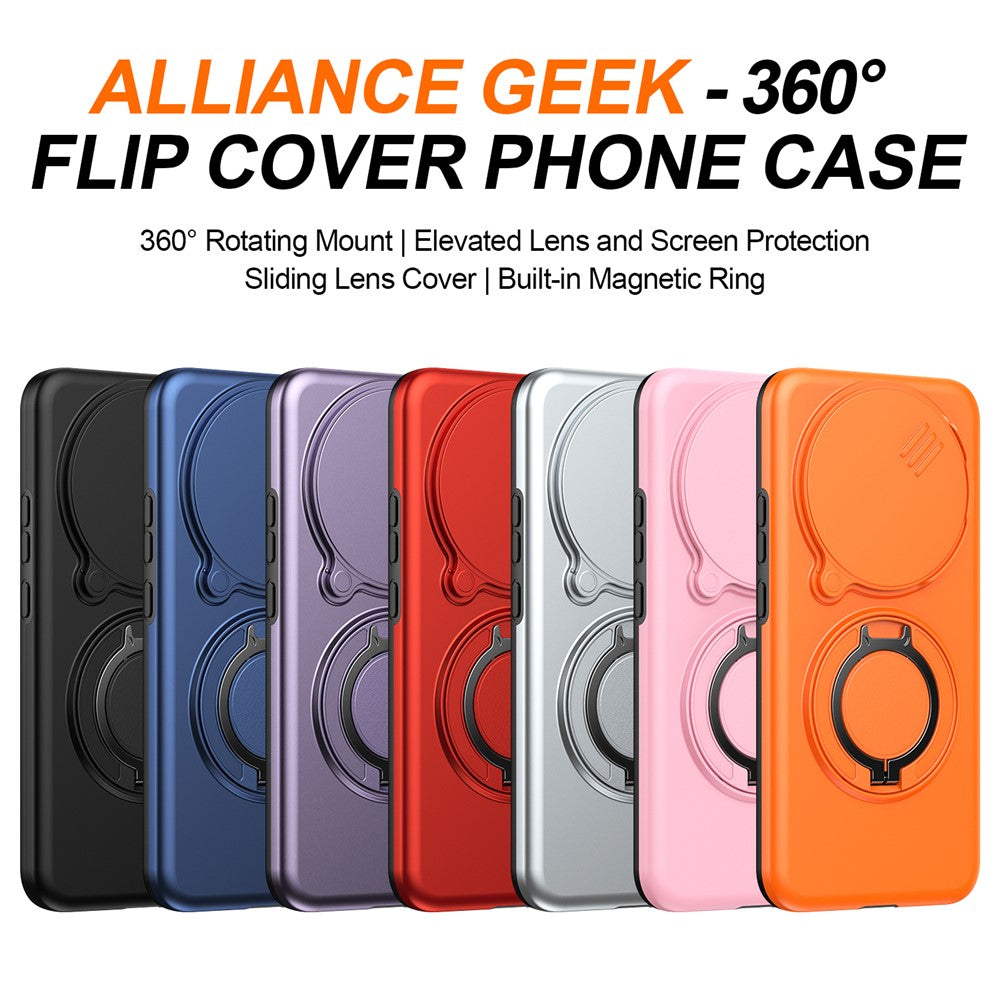 For Honor X70 5G  /  X9d 5G  /  Magic8 Lite 5G Case Magnetic Case Ring Kickstand Slide Camera Cover TPU PC Hybrid Phone Shell