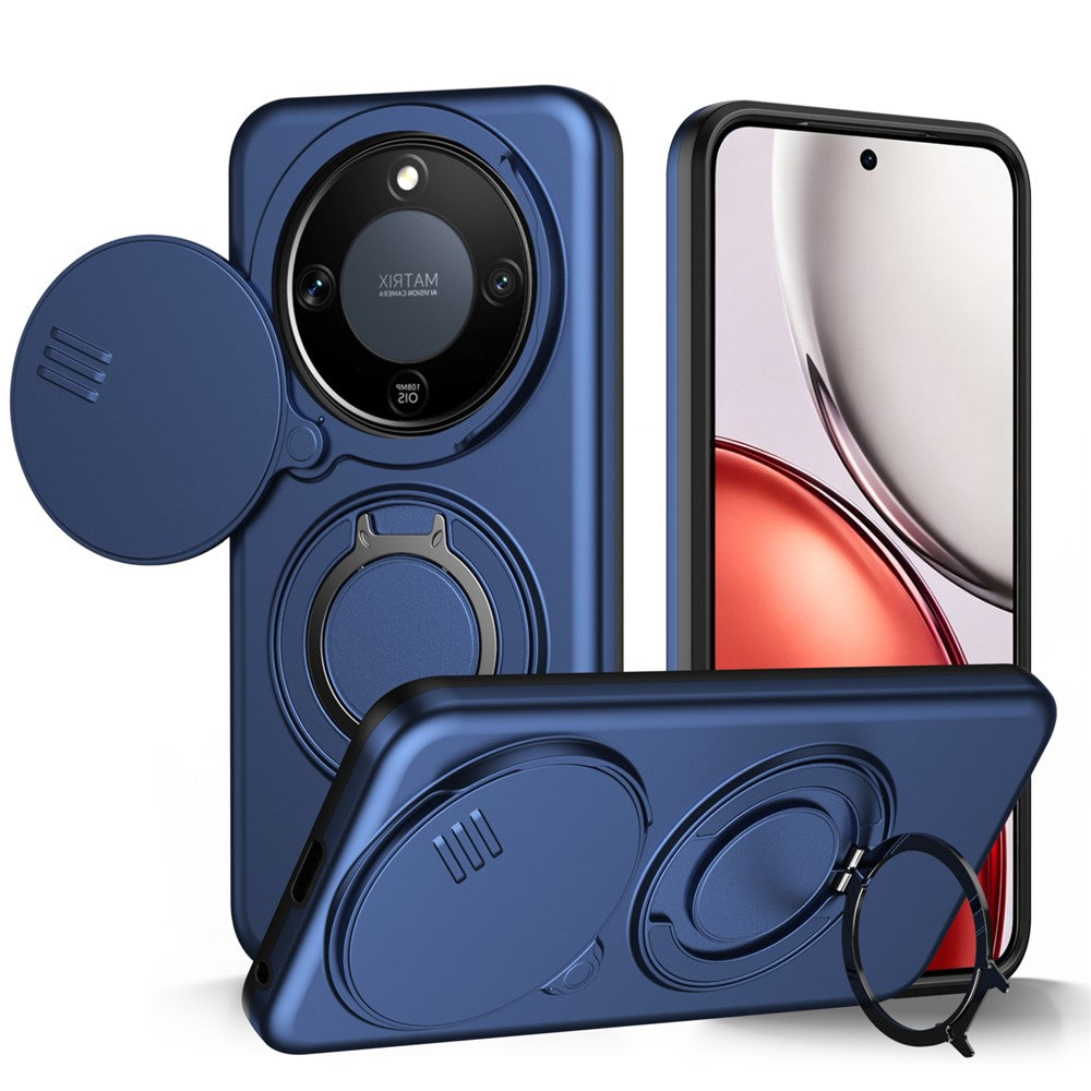 For Honor X70 5G  /  X9d 5G  /  Magic8 Lite 5G Case Magnetic Case Ring Kickstand Slide Camera Cover TPU PC Hybrid Phone Shell