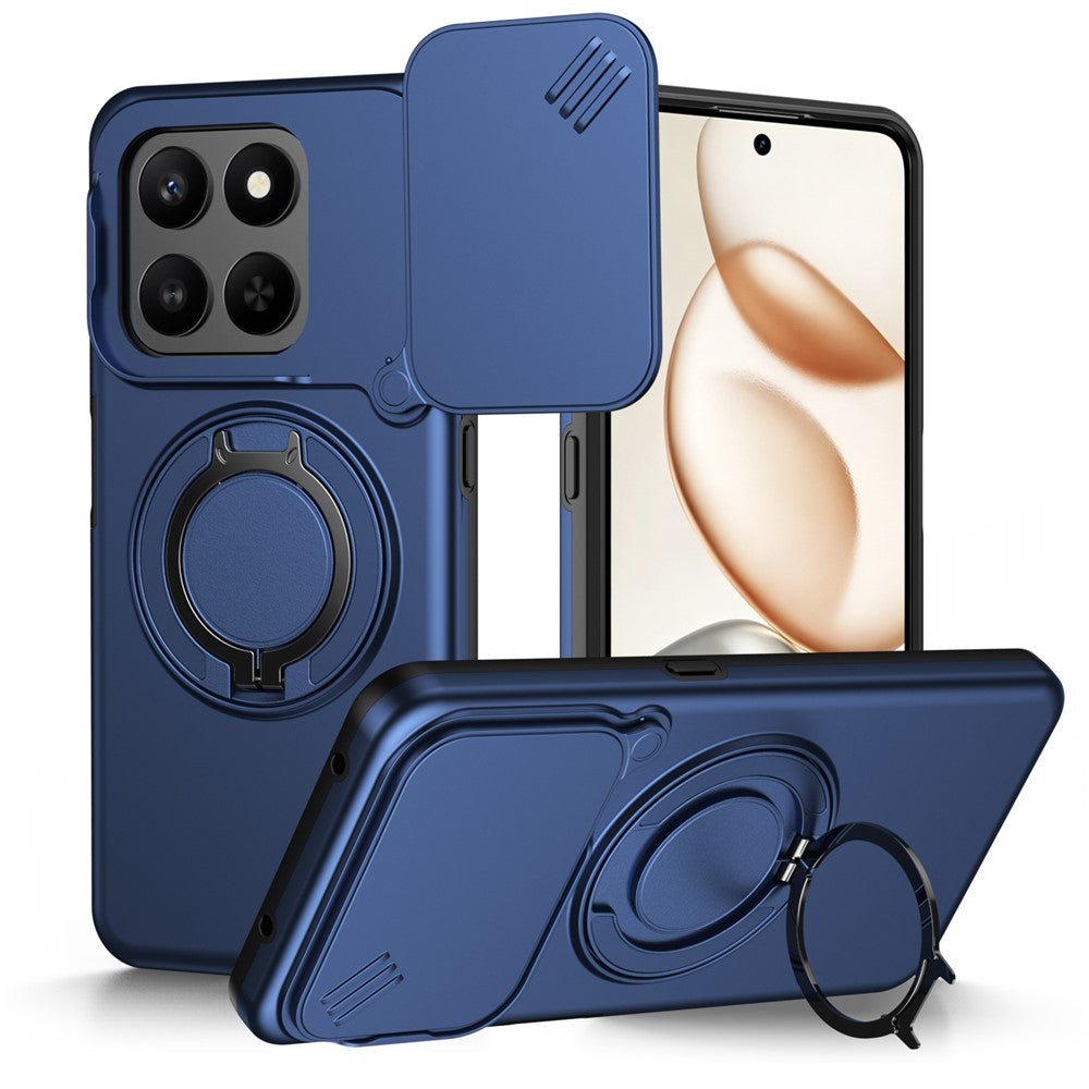 For Honor 400 Smart 4G  /  400 Smart 5G  /  X7d 4G Case Magnetic Case Ring Kickstand Slide Camera Cover TPU PC Hybrid Phone Shell