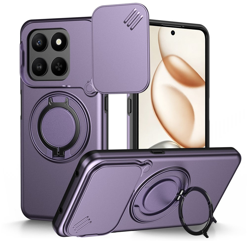 For Honor 400 Smart 4G  /  400 Smart 5G  /  X7d 4G Case Magnetic Case Ring Kickstand Slide Camera Cover TPU PC Hybrid Phone Shell