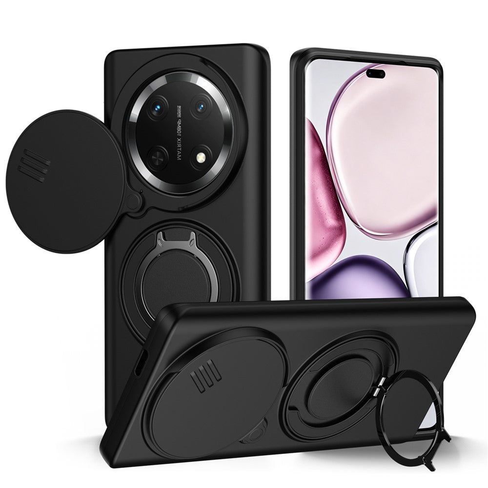 For Honor Magic7 Lite 5G  /  X60 Pro 5G  /  X9c 5G Case Magnetic Case Ring Kickstand Slide Camera Cover TPU PC Hybrid Phone Shell