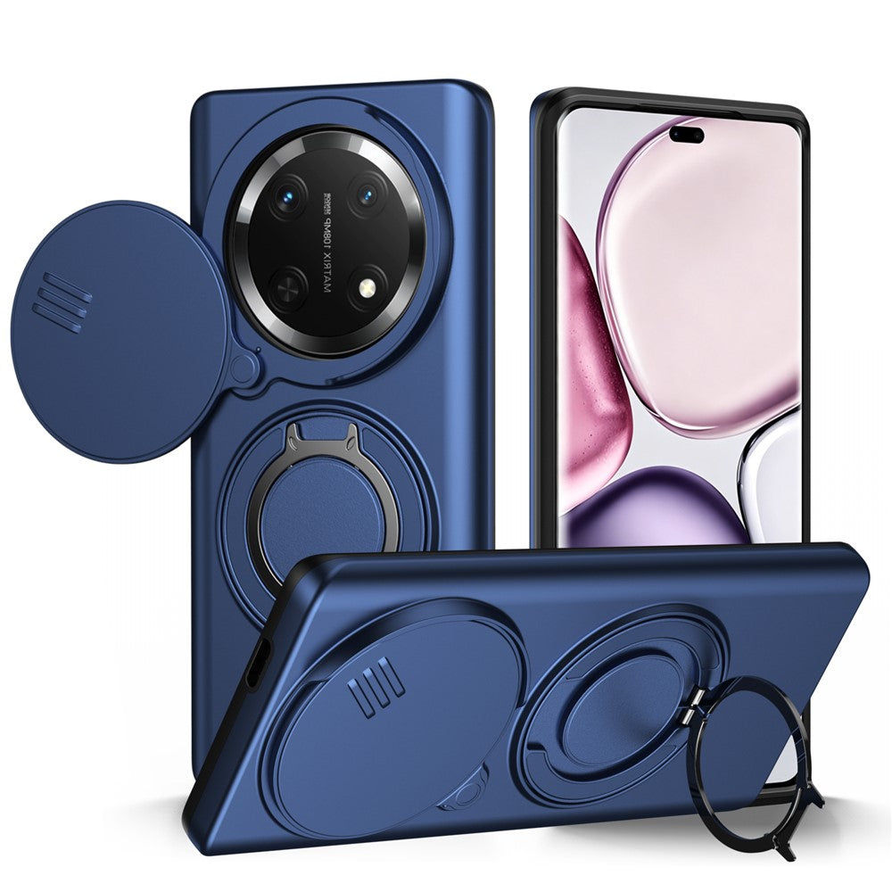 For Honor Magic7 Lite 5G  /  X60 Pro 5G  /  X9c 5G Case Magnetic Case Ring Kickstand Slide Camera Cover TPU PC Hybrid Phone Shell