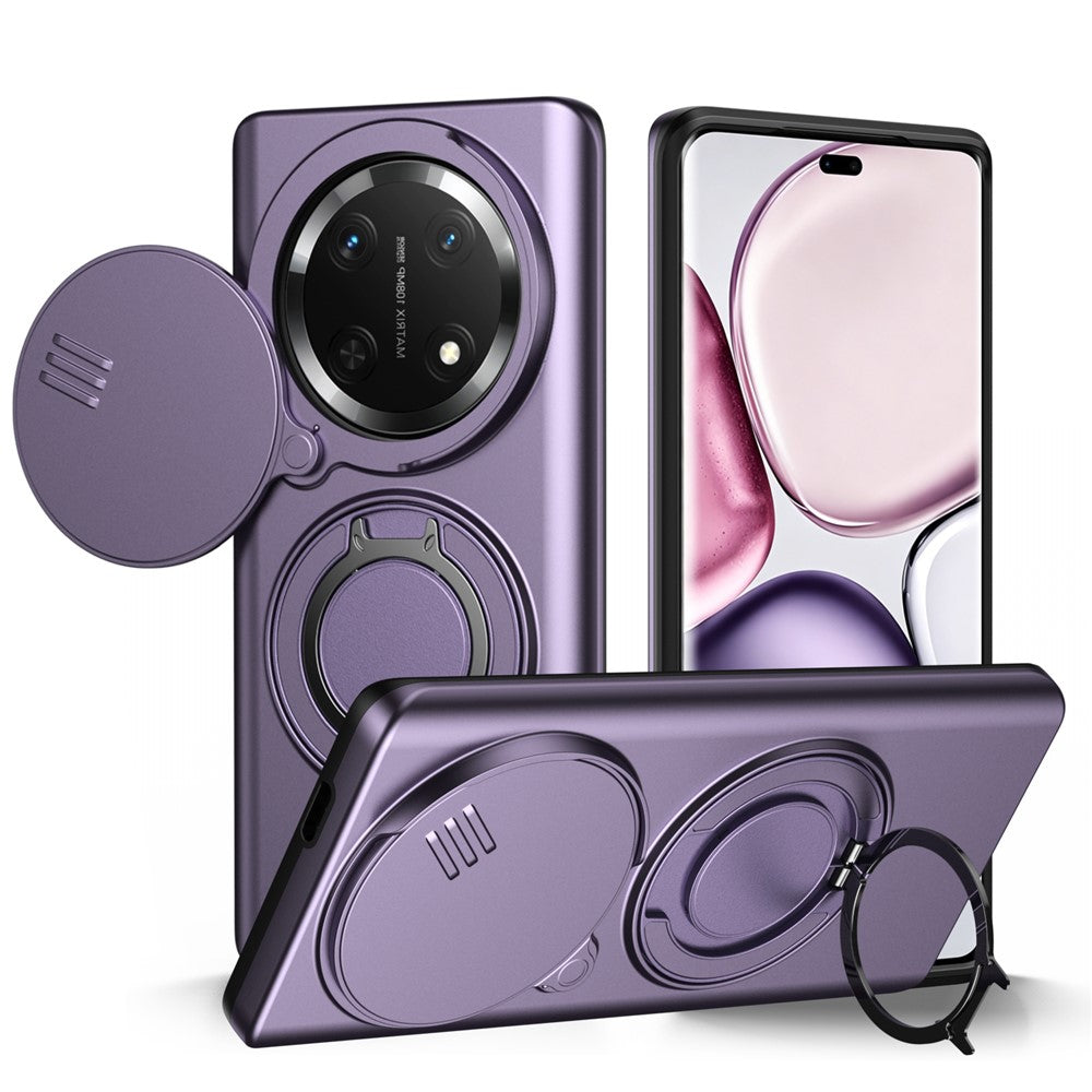 For Honor Magic7 Lite 5G  /  X60 Pro 5G  /  X9c 5G Case Magnetic Case Ring Kickstand Slide Camera Cover TPU PC Hybrid Phone Shell