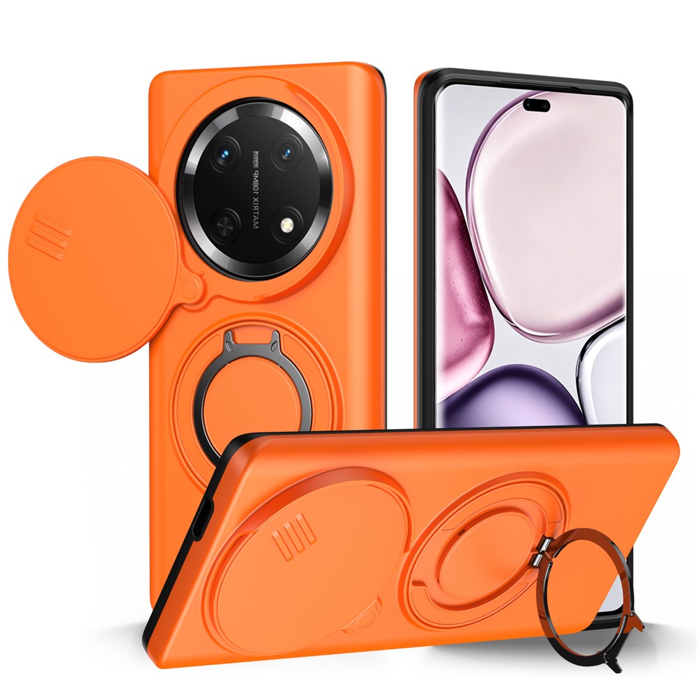 For Honor Magic7 Lite 5G  /  X60 Pro 5G  /  X9c 5G Case Magnetic Case Ring Kickstand Slide Camera Cover TPU PC Hybrid Phone Shell