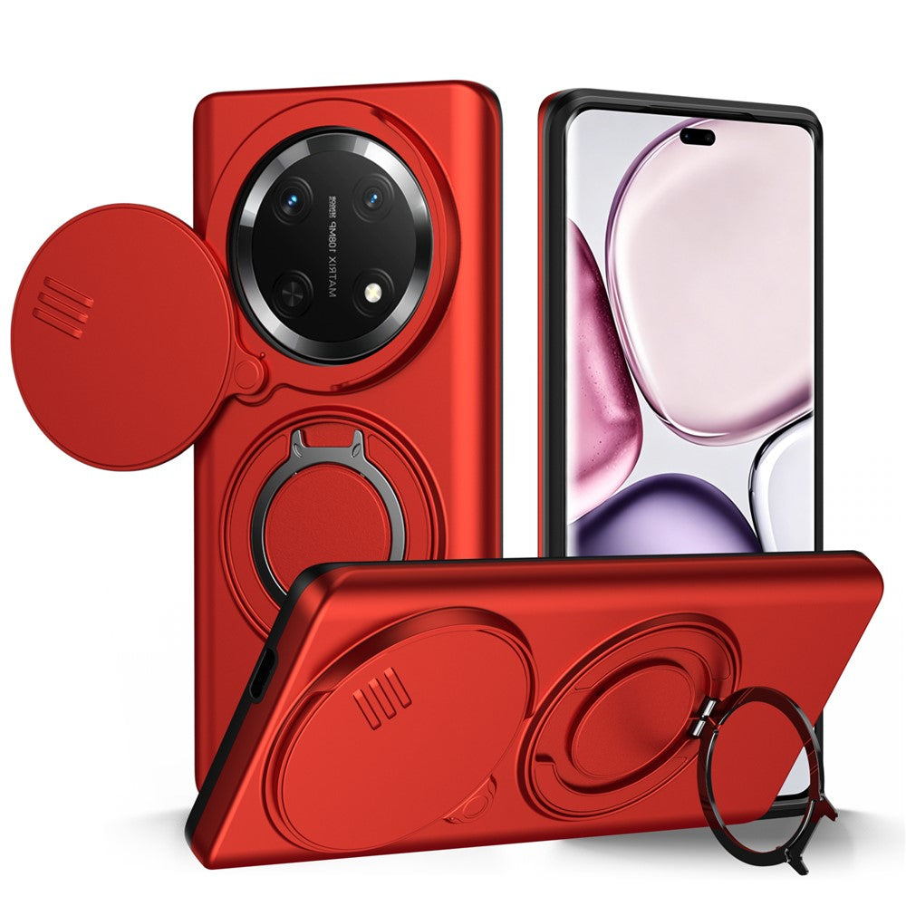 For Honor Magic7 Lite 5G  /  X60 Pro 5G  /  X9c 5G Case Magnetic Case Ring Kickstand Slide Camera Cover TPU PC Hybrid Phone Shell