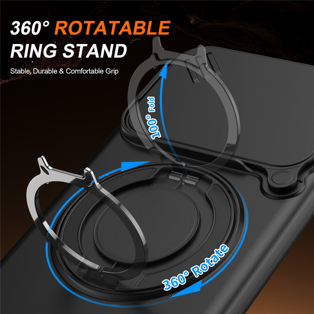 For Honor 600 5G  /  600 Pro 5G Case Magnetic Case Ring Kickstand Slide Camera Cover TPU PC Hybrid Phone Shell
