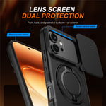For Honor 600 5G  /  600 Pro 5G Case Magnetic Case Ring Kickstand Slide Camera Cover TPU PC Hybrid Phone Shell