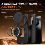 For Honor X9a 5G Cover Magnetisk Cover Ring Støtteben Skydbart Kameradæksel TPU PC Hybrid Telefoncover