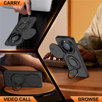 For Honor X9a 5G Cover Magnetisk Cover Ring Støtteben Skydbart Kameradæksel TPU PC Hybrid Telefoncover