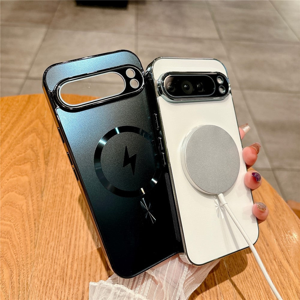 For Google Pixel 9 Pro Magnetic Case Full Lens Coverage Electroplated TPU Shockproof Phone Cover